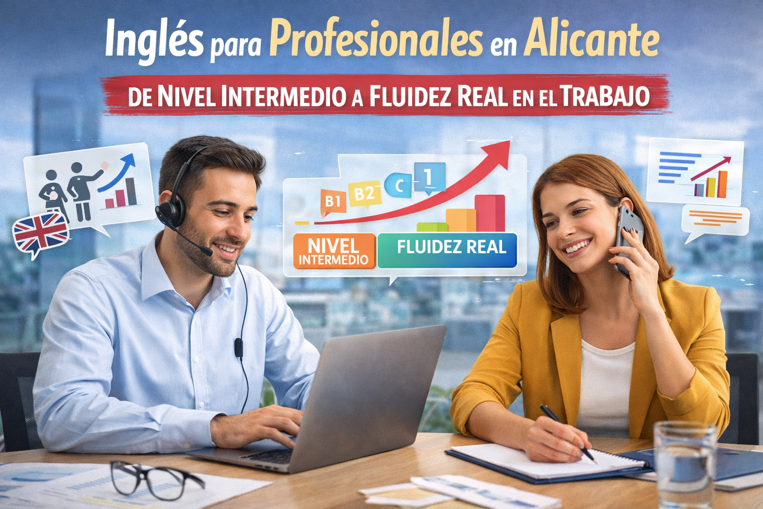 Inglés para profesionales en Alicante: cómo pasar de “nivel intermedio” a inglés fluido en el trabajo